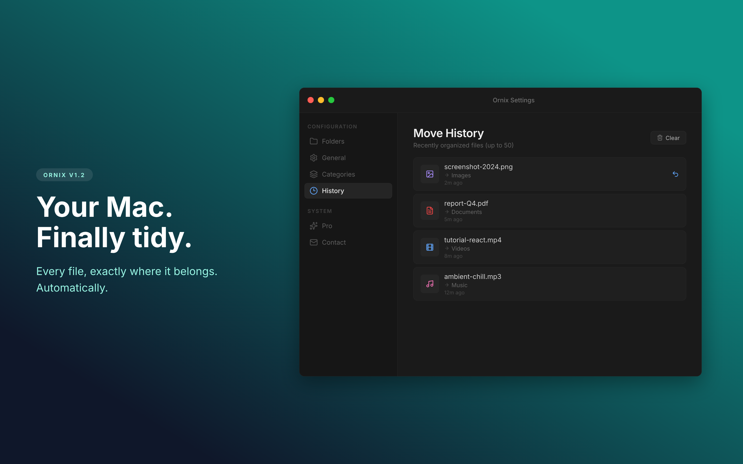 Ornix 1.2 - Your Mac. Organized.
