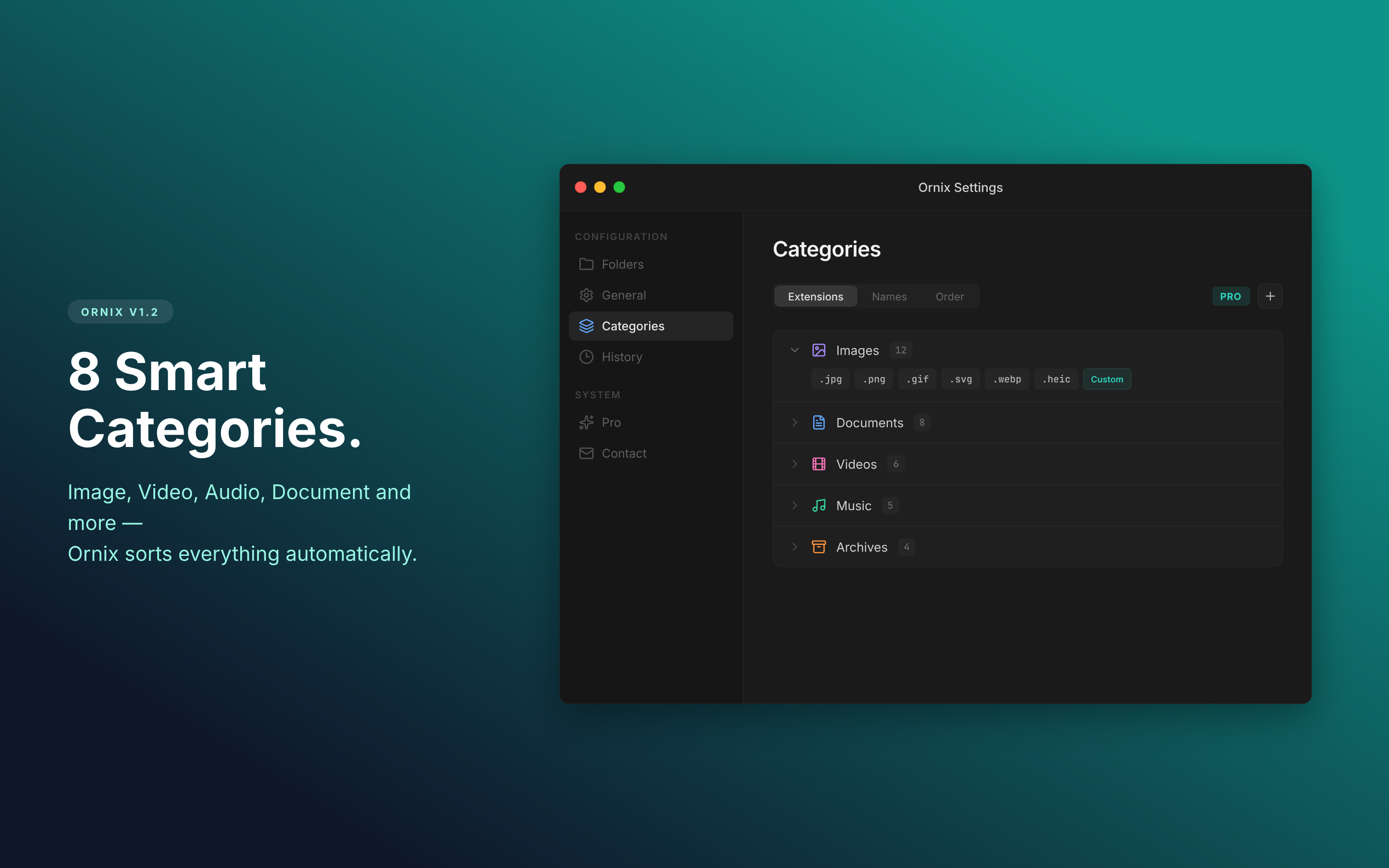 Category sorting - Images, Documents, Archives and more