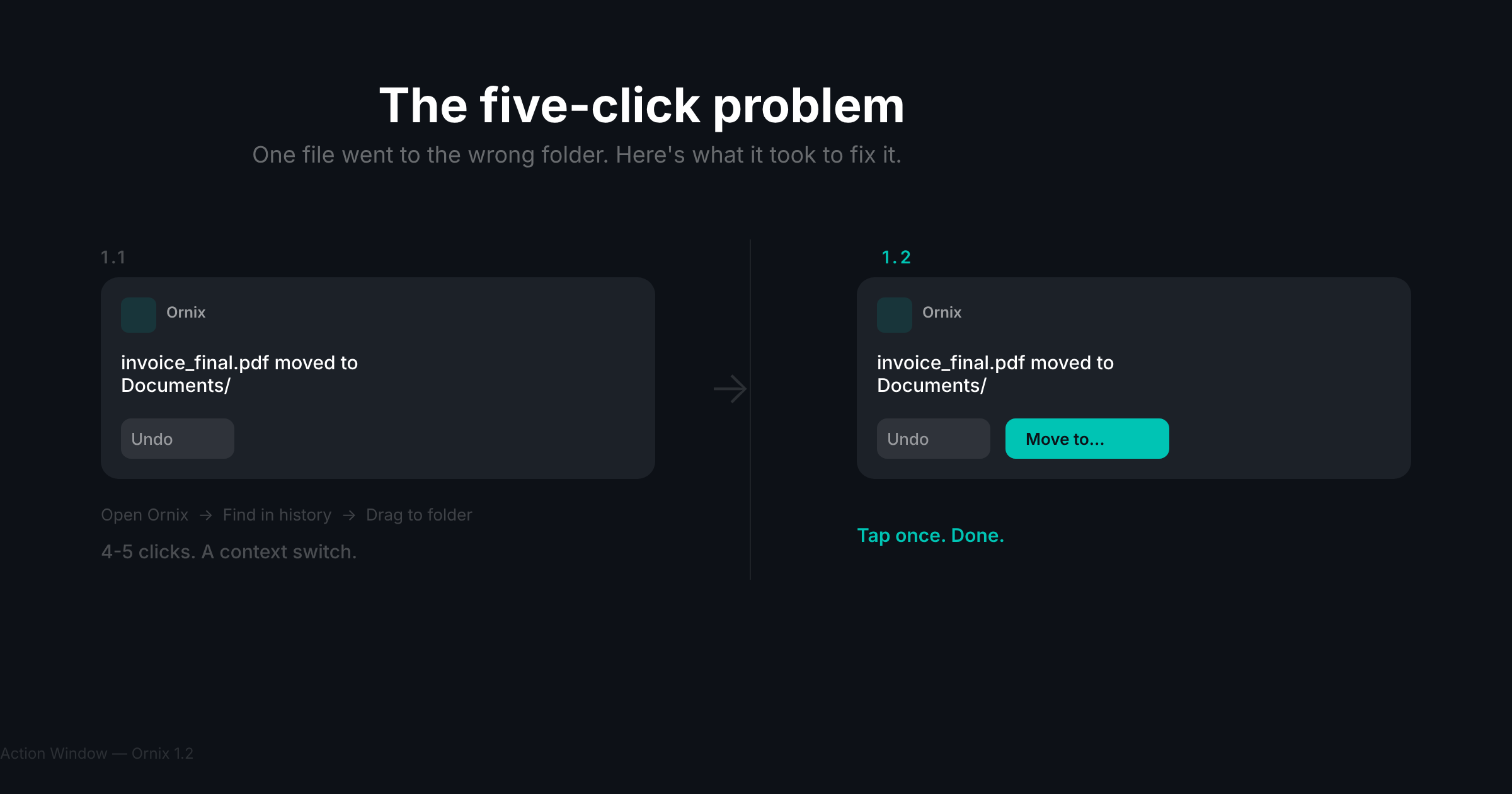 Action Window - before and after