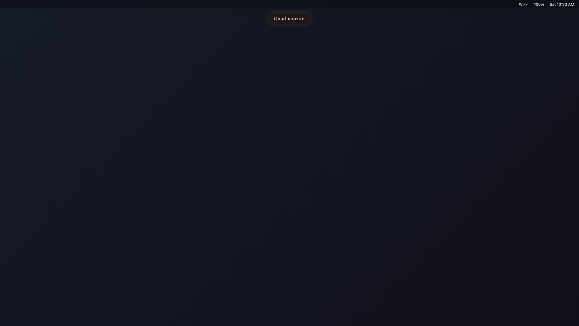Stir Presence mode - Her theme bubble greeting on desktop