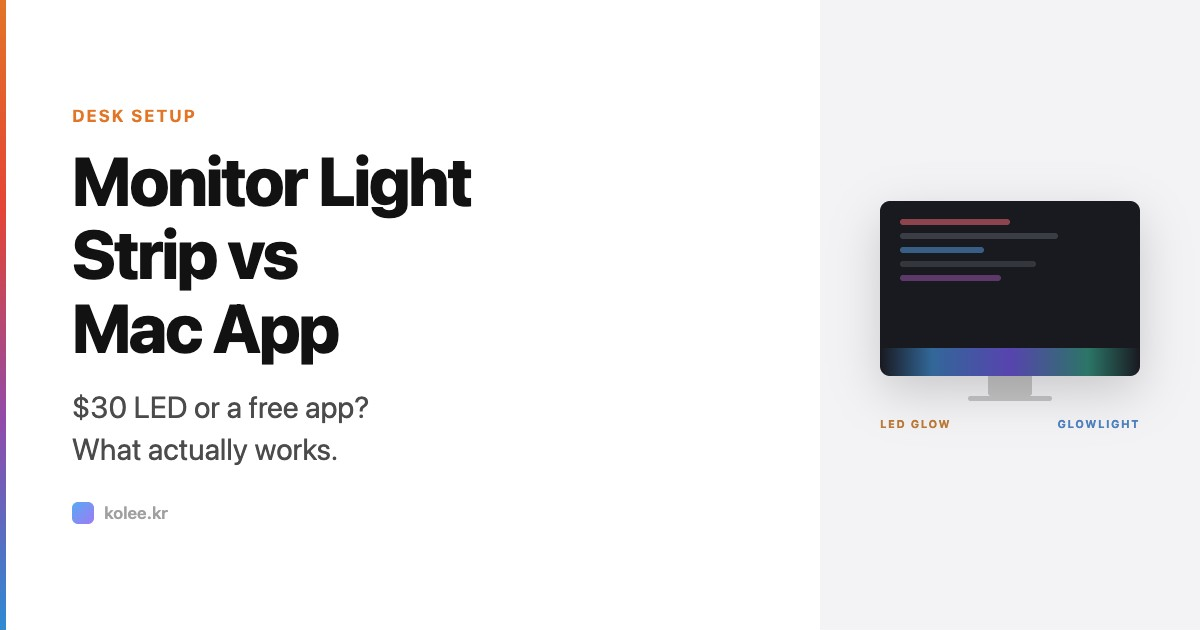 Monitor Light Strip vs Mac App: What $30-150 Buys You (2026)