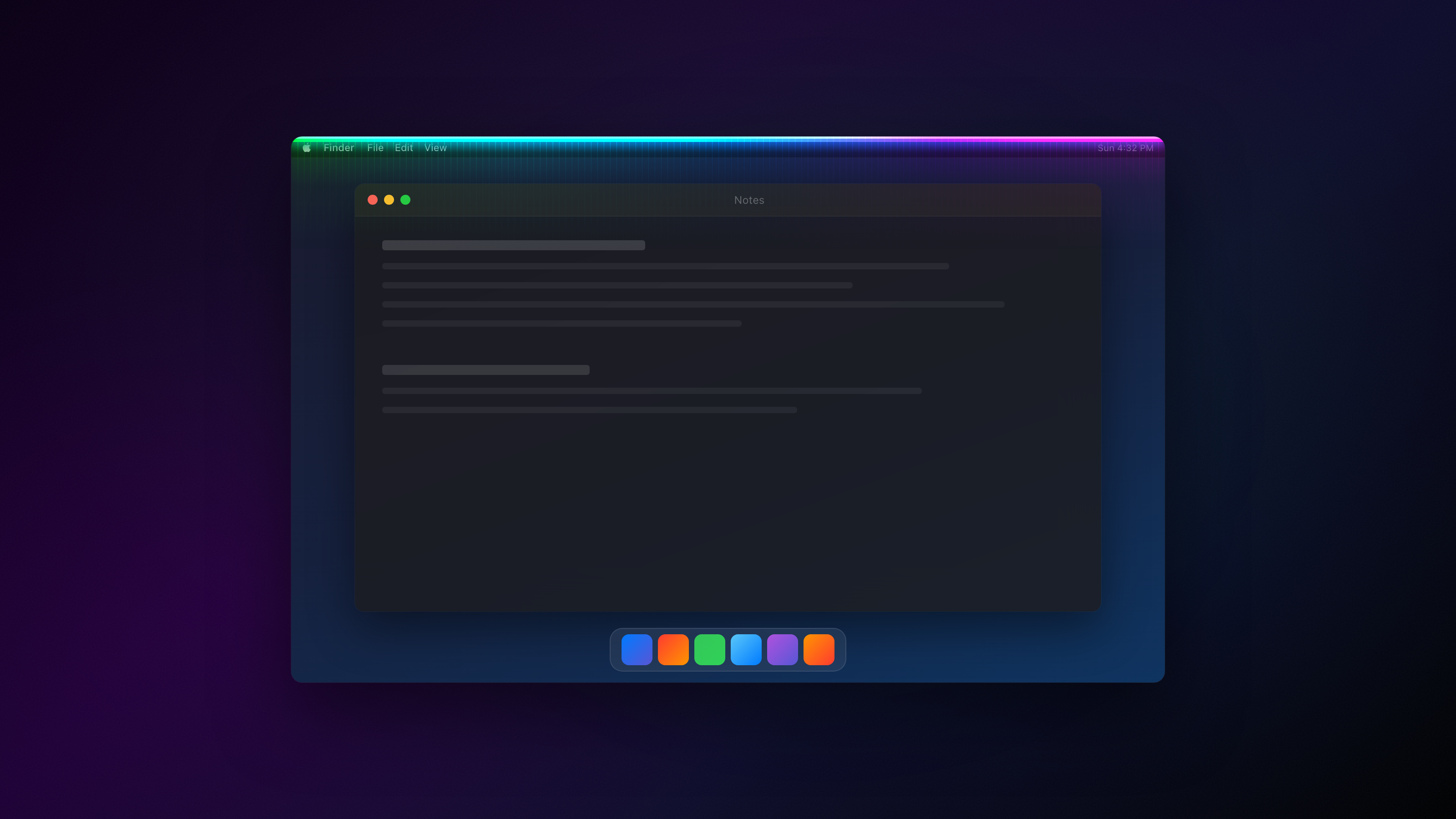 GlowLight ambient mode - rainbow glow across the top of your Mac screen